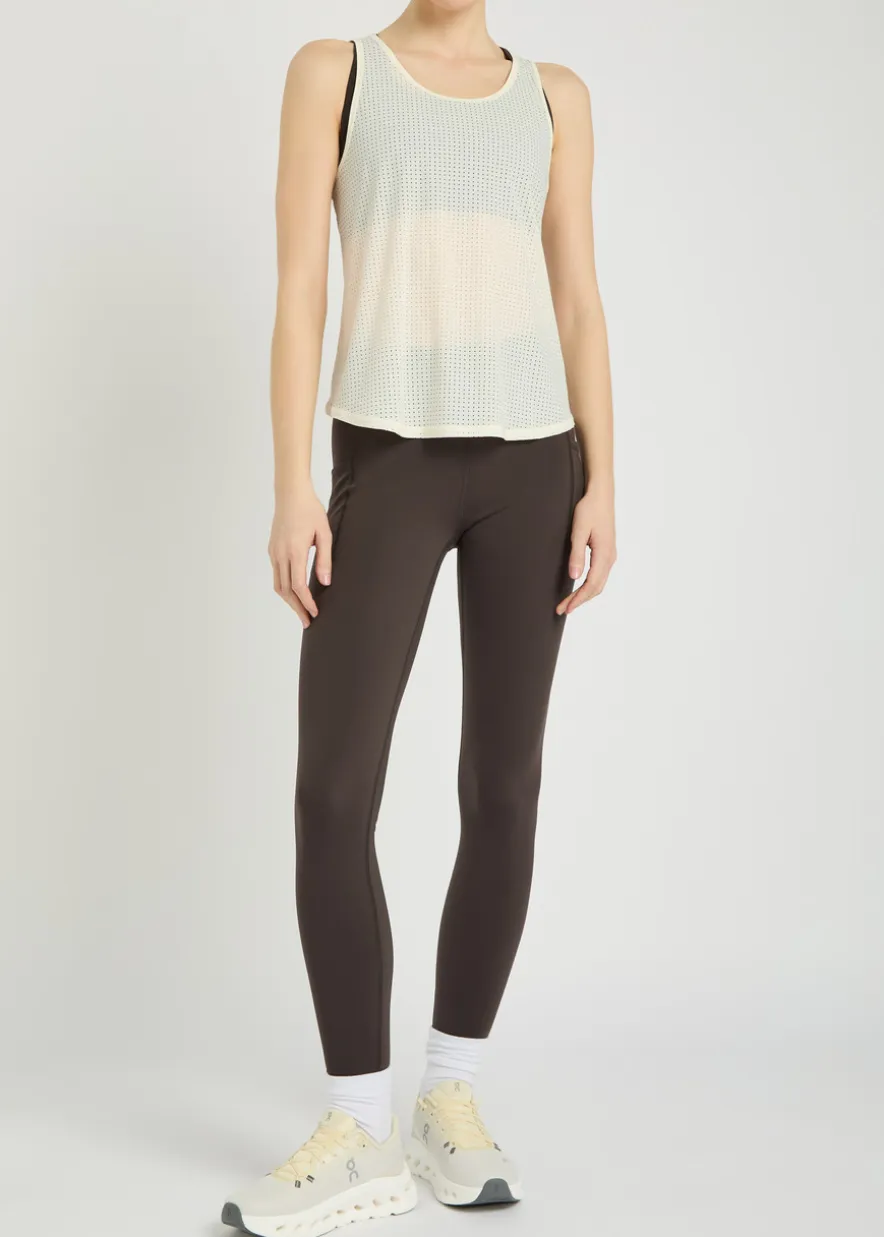 Leni perforated stretch-jersey tank top