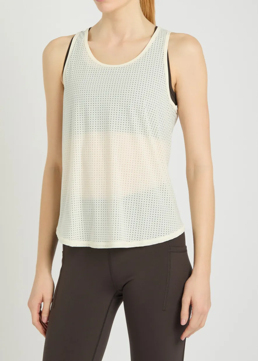 Leni perforated stretch-jersey tank top