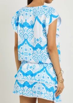 Lenni printed woven cover-up