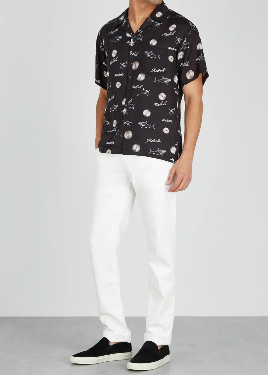 Lennox white slim-leg jeans