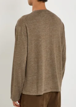 Lenny round-neck wool-blend henley top
