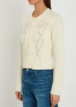 Leocadia embellished wool-blend cardigan