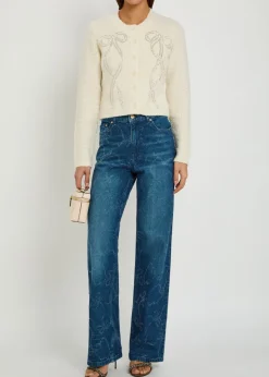 Leocadia embellished wool-blend cardigan