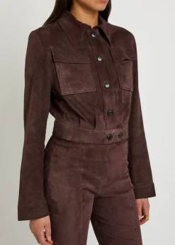 Leoncino suede cropped jacket