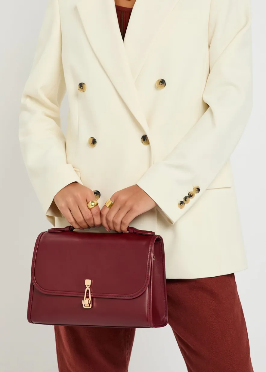 Leonora medium leather top handle bag