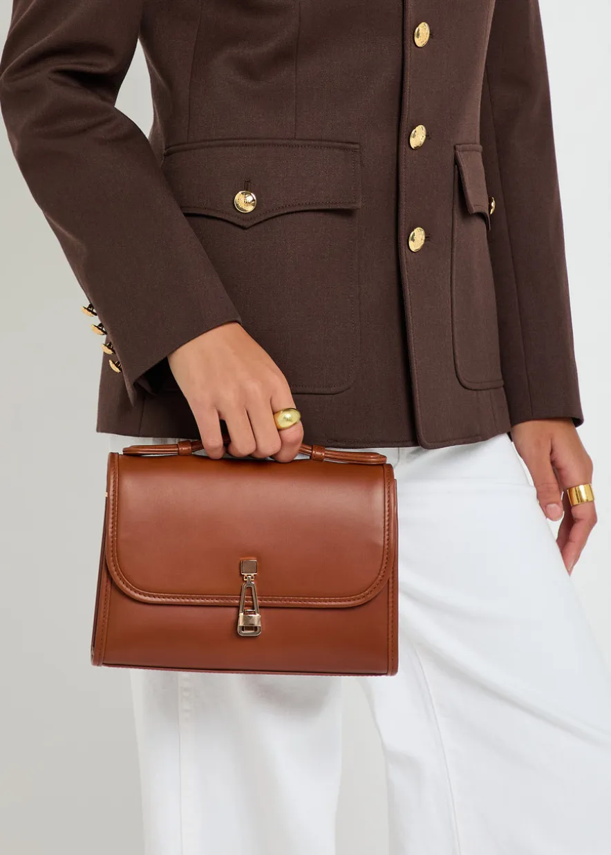 Leonora small leather top handle bag