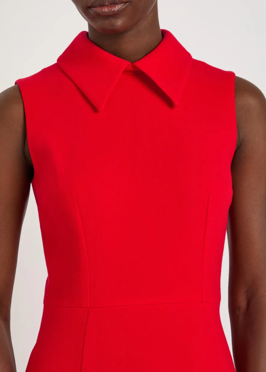 Leontine wool-crepe midi dress