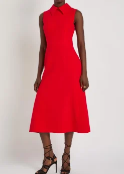 Leontine wool-crepe midi dress