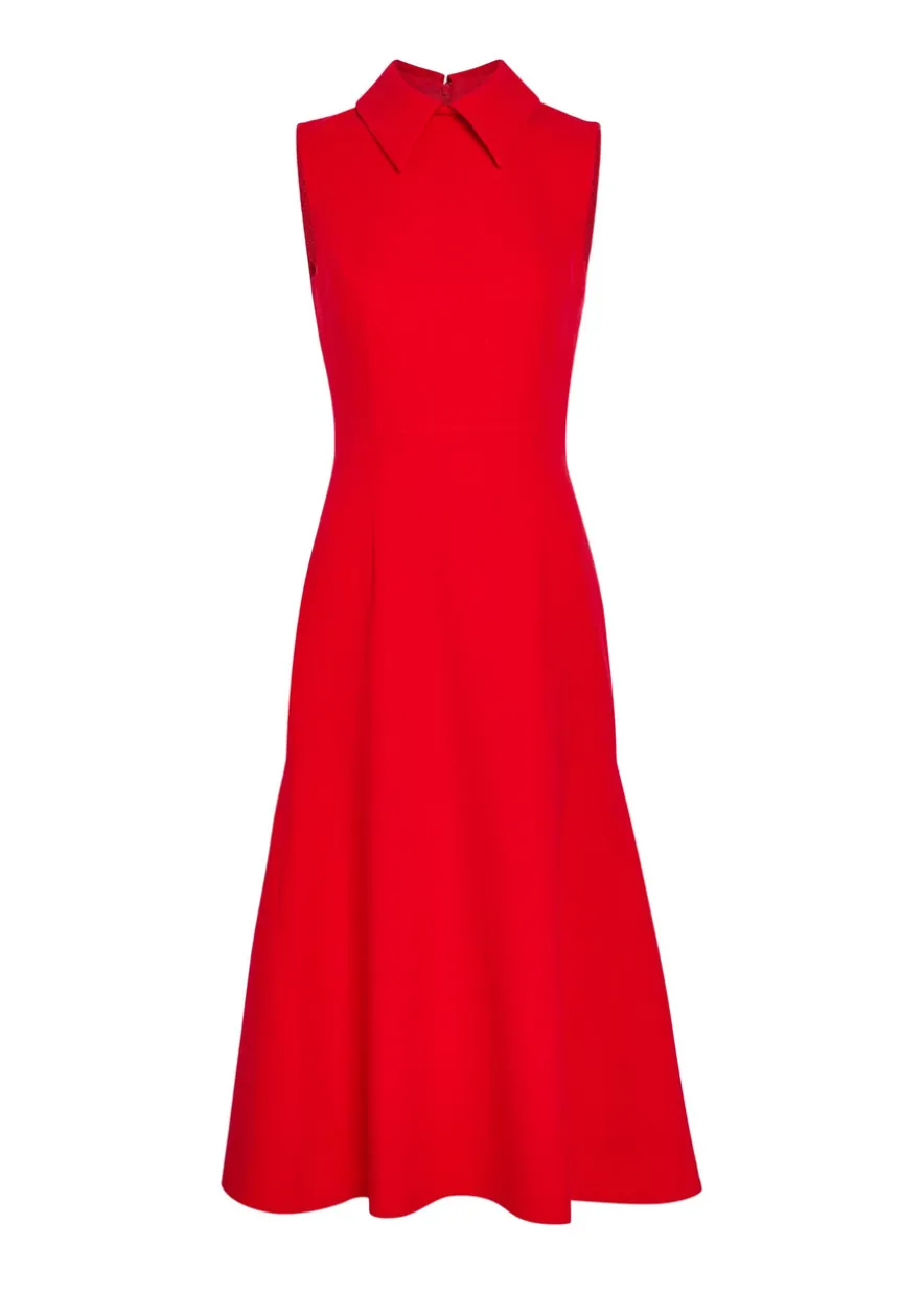 Leontine wool-crepe midi dress