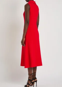 Leontine wool-crepe midi dress