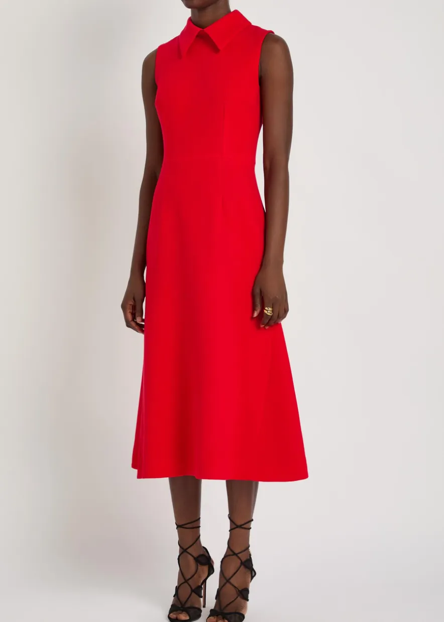 Leontine wool-crepe midi dress