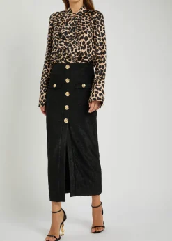 Leopard-print silk blouse