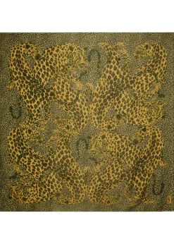 Leopard-print silk scarf