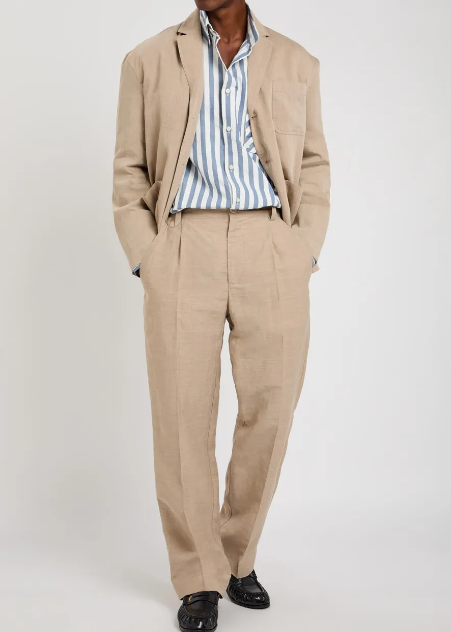 Le Pantalon Croisiere straight-leg linen-blend trousers