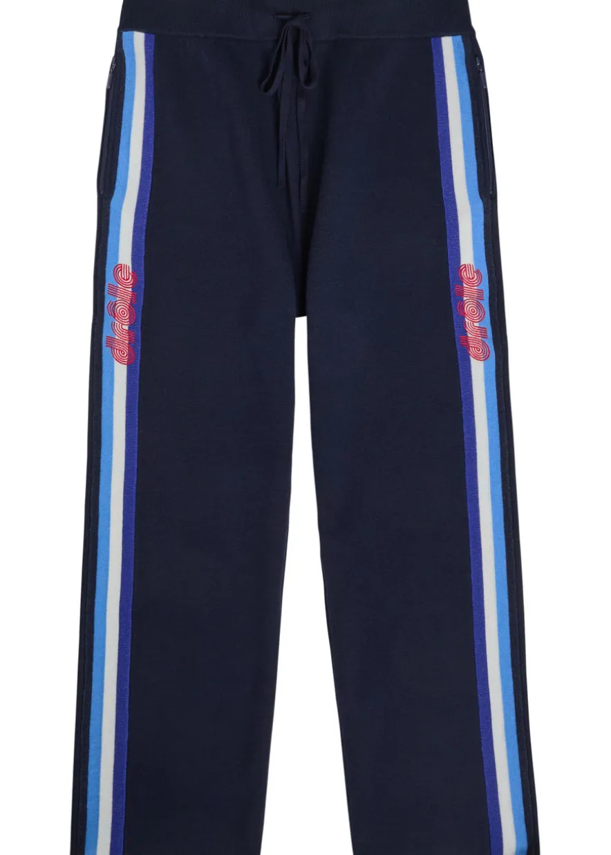 Le Pantalon Maille striped merino wool track pants
