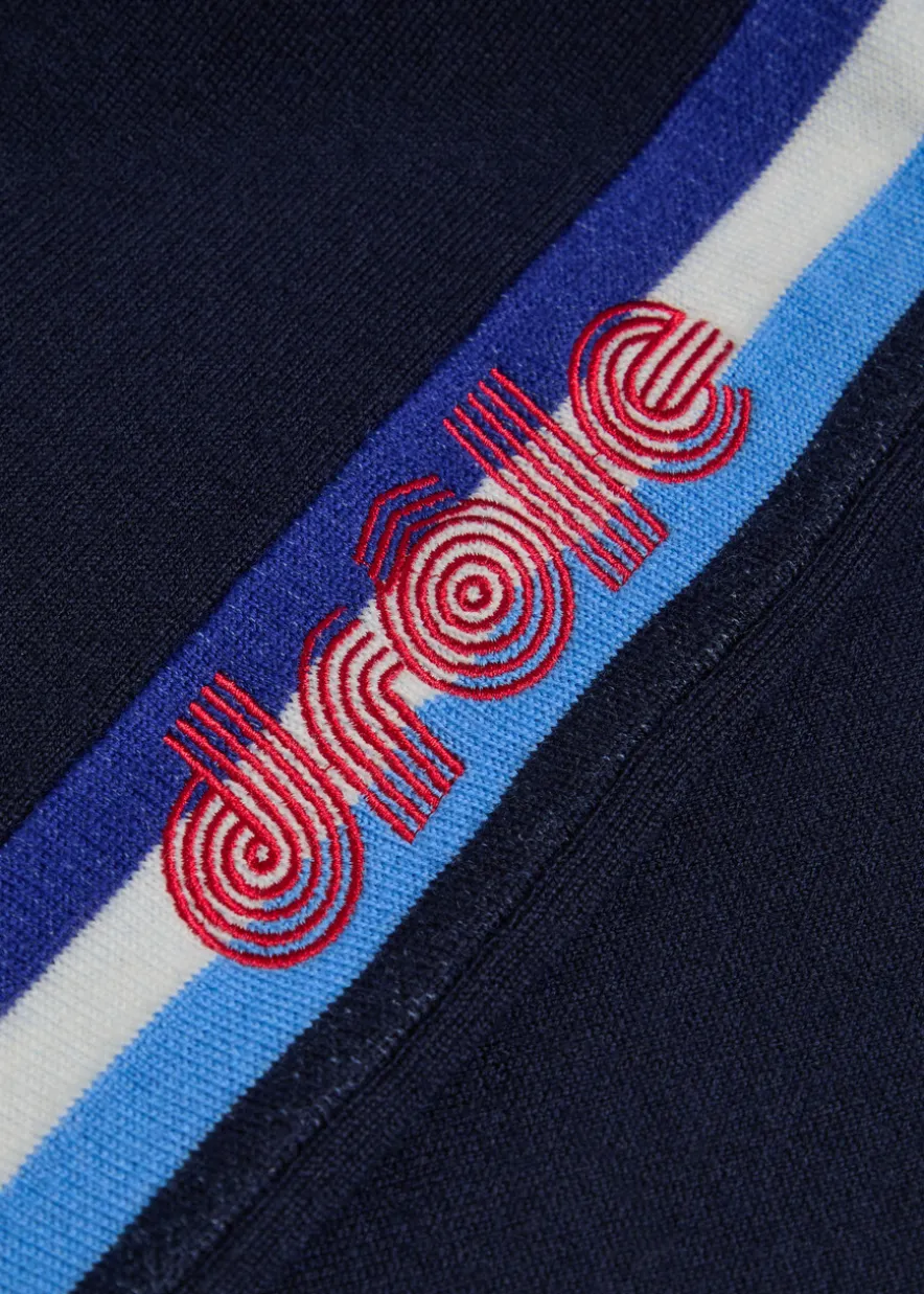 Le Pantalon Maille striped merino wool track pants