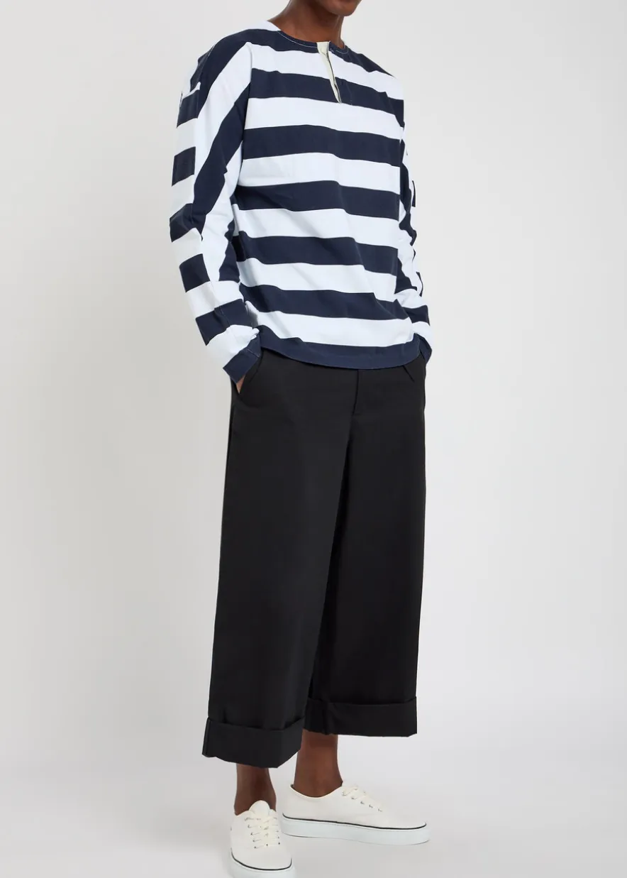 Le Pantalon Marin cropped wide-leg trousers