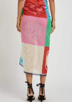 Le Pareo Hippocampe printed cotton and silk-blend sarong