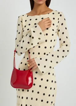 Le Petit Bisou glossed leather shoulder bag