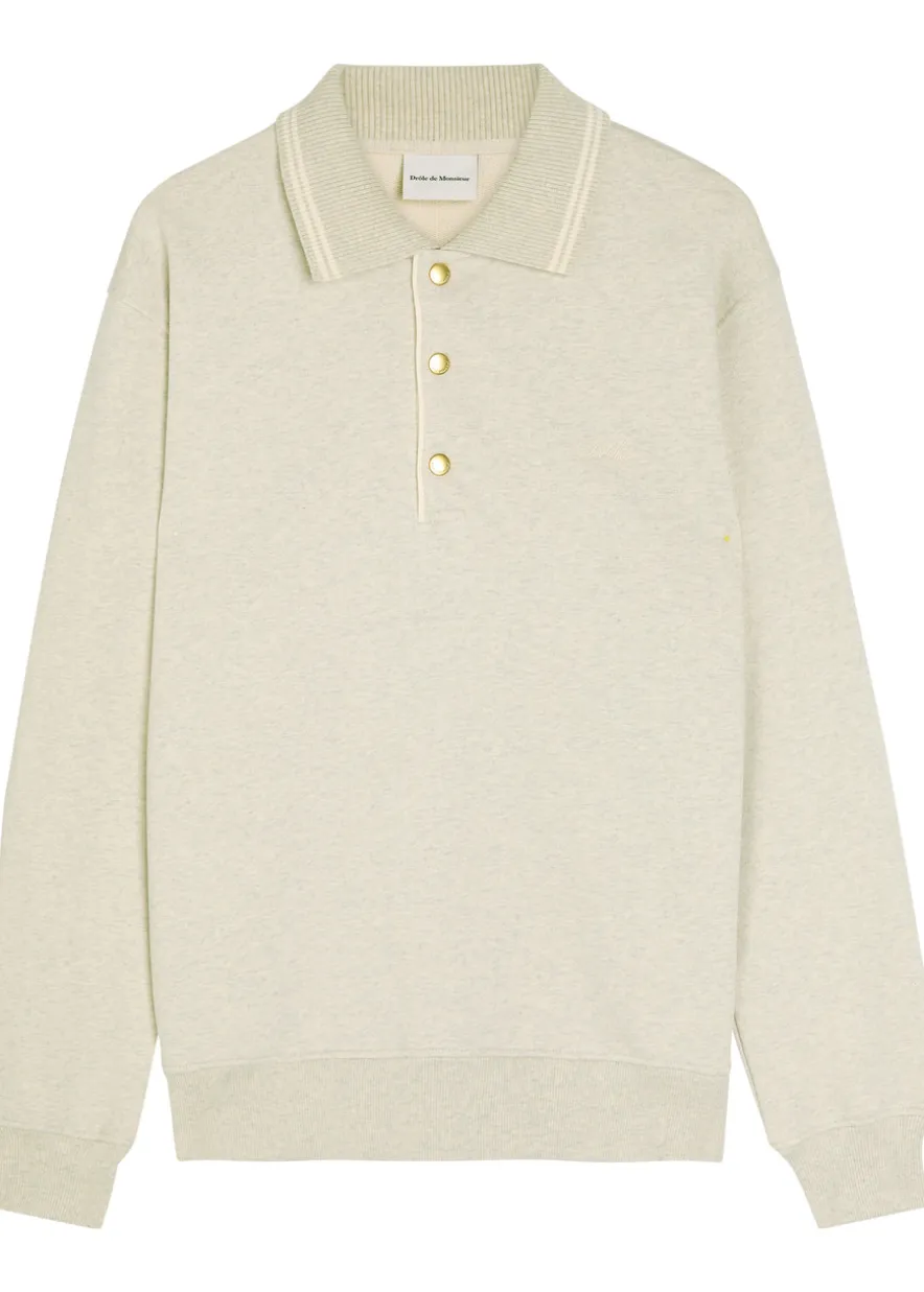Le Polo Drôle logo-embroidered cotton polo jumper