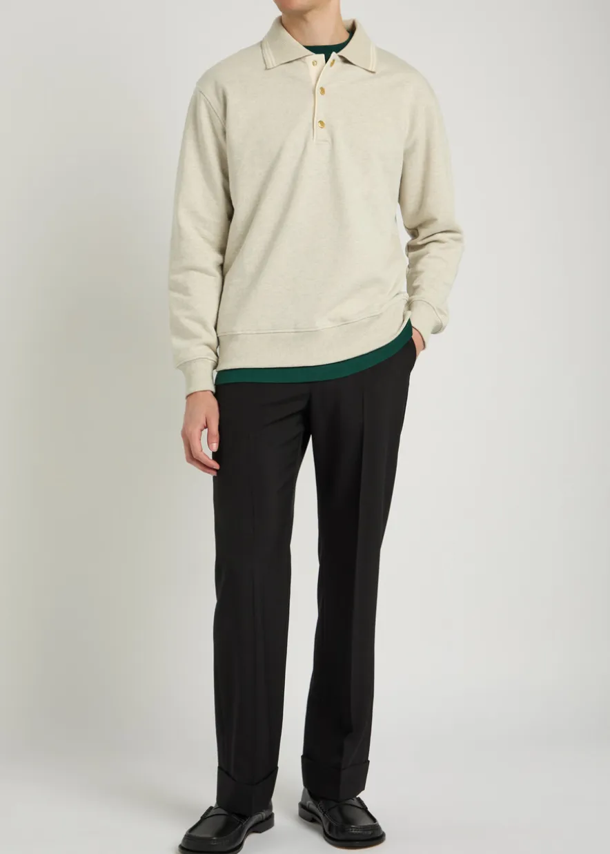 Le Polo Drôle logo-embroidered cotton polo jumper