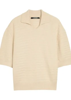 Le Polo Maille striped cotton-blend polo shirt