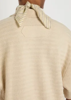 Le Polo Maille striped cotton-blend polo shirt