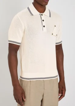 Le Polo Voilier open-knit silk and cotton-blend polo shirt