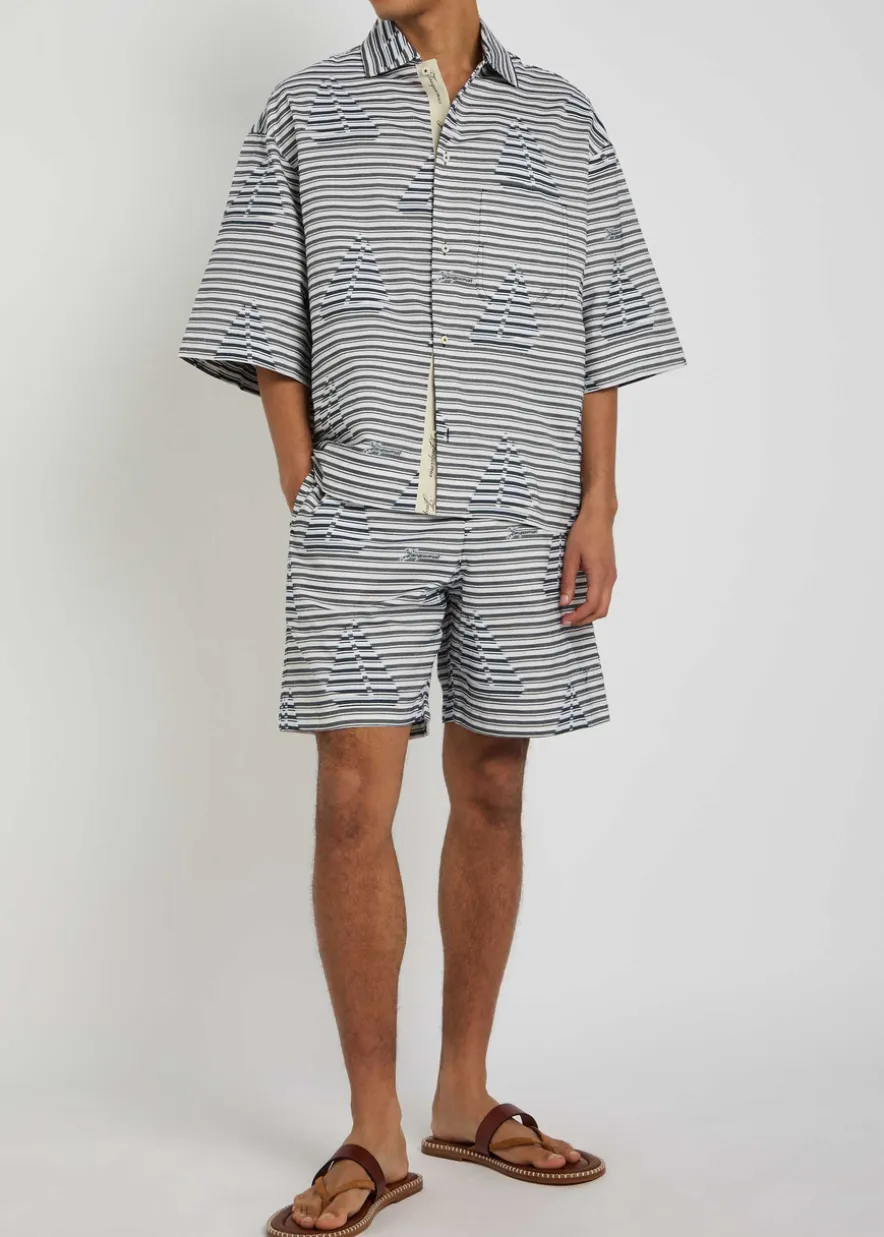 Le Short Caleçon striped jacquard cotton shorts