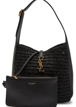 Le 5 à 7 small raffia bucket bag