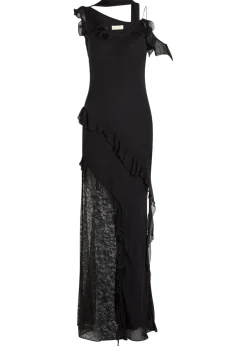 Leste lace-embellished georgette maxi dress