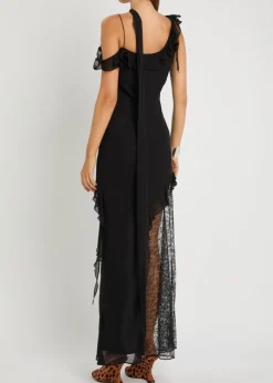 Leste lace-embellished georgette maxi dress