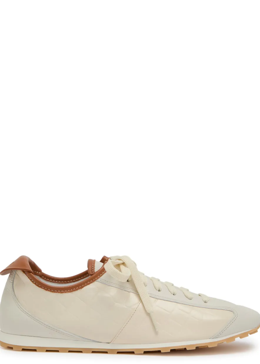 Les Tennis textured leather sneakers