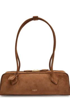 Le Teckel medium suede shoulder bag