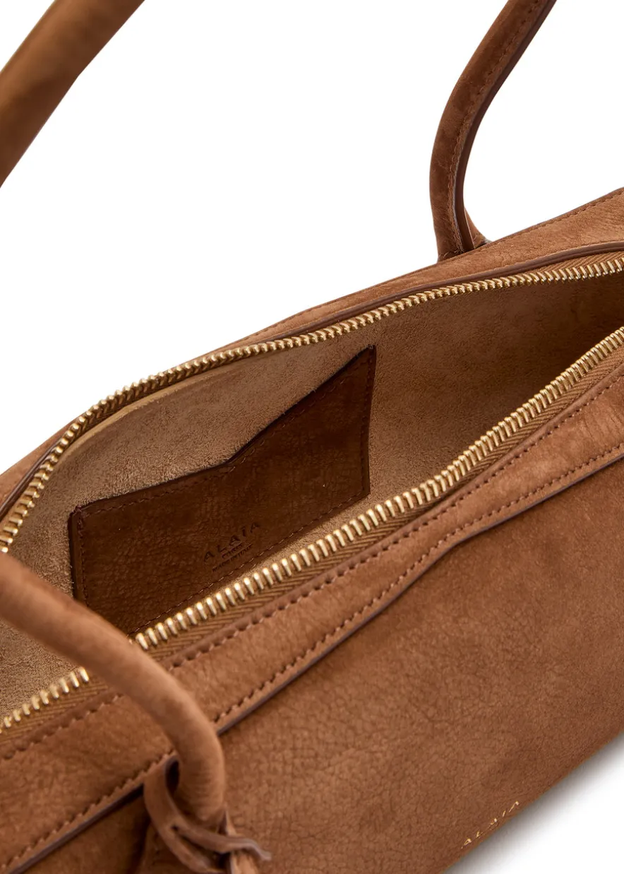 Le Teckel medium suede shoulder bag