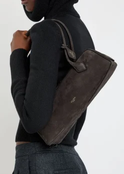 Le Teckel medium suede shoulder bag