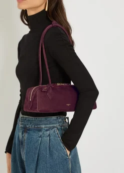 Le Teckel medium suede shoulder bag