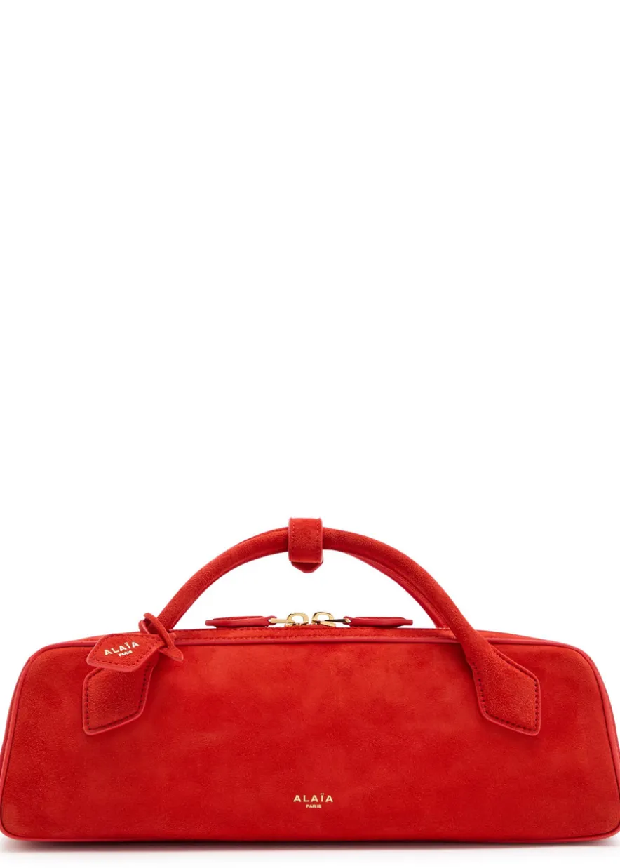 Le Teckel suede clutch