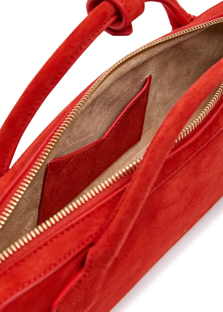 Le Teckel suede clutch