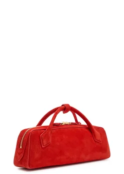 Le Teckel suede clutch