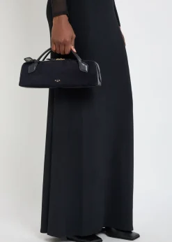 Le Teckel suede clutch