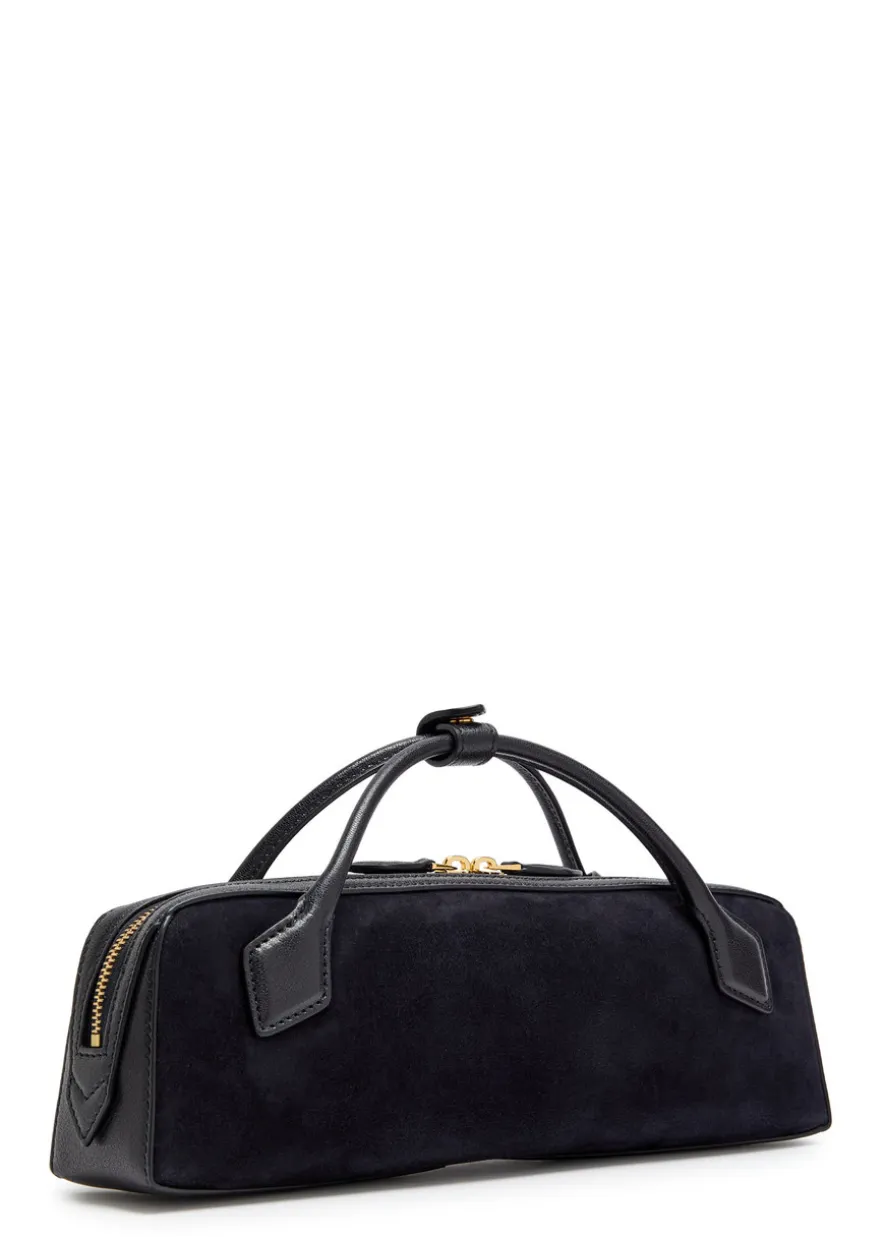 Le Teckel suede clutch