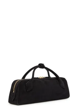 Le Teckel suede clutch