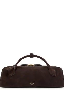 Le Teckel suede clutch