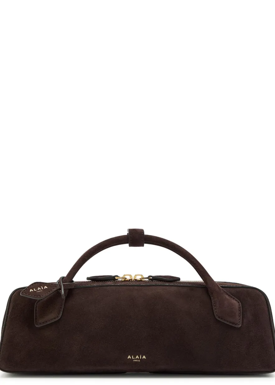 Le Teckel suede clutch