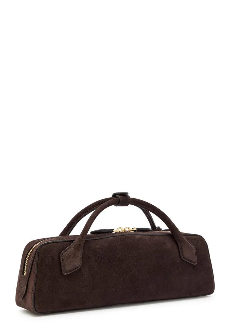 Le Teckel suede clutch