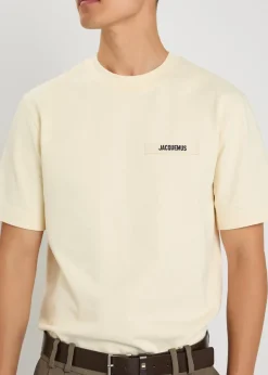 Le T-shirt logo-embroidered cotton T-shirt
