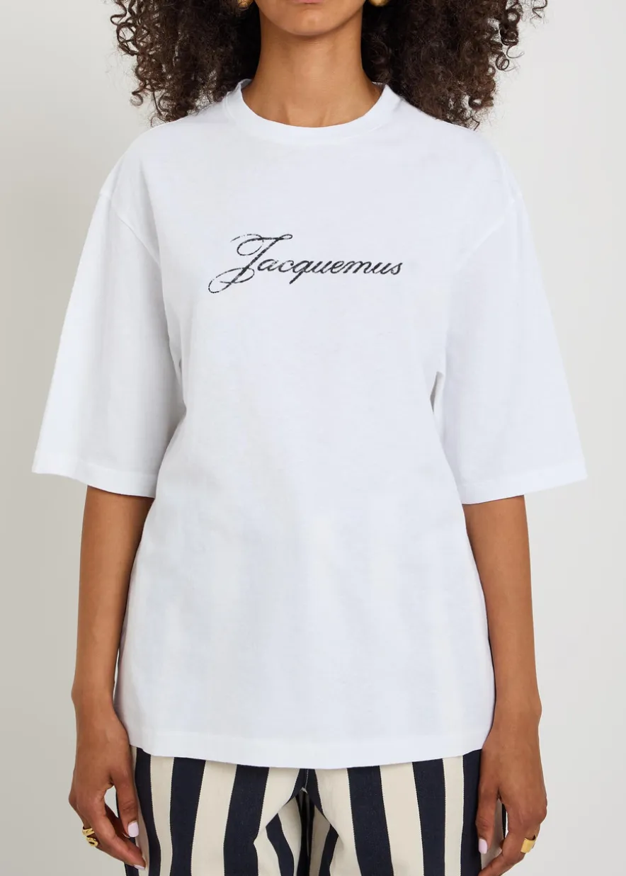 Le T-shirt logo-print cotton-blend T-shirt