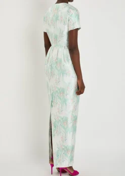 Lexi printed satin maxi dress