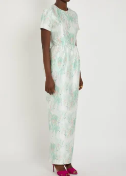 Lexi printed satin maxi dress